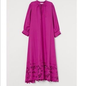 H&M Embroidered Cotton Kaftan Dress